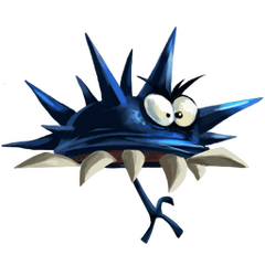 A spiky Darktoon as it appears in Rayman Fiesta Run (and by extension Rayman Legends)