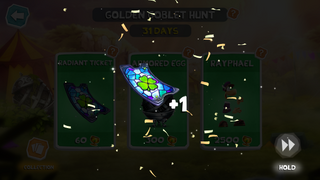 A Radiant-Ticket being obtained from the Goblet Event menu.