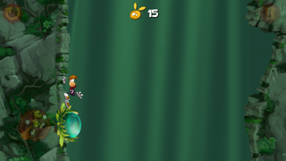 Rayman making his way down the pit.