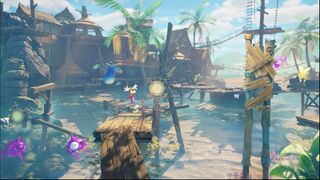 Rayman and Globox in the remade version of Gloo Gloo.