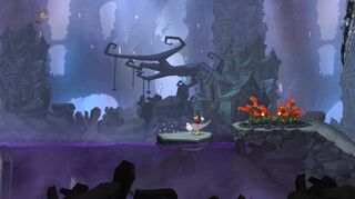 Noxious purple liquid.