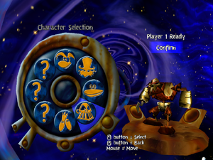 An unused version of the second alternate skin for Henchman 800, hacked into Rayman M. It was eventually used for the GameCube/Xbox version of Rayman Arena.