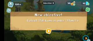 A screen showing a new objective.