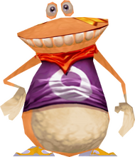 Globox in an alternative skin in Rayman M.
