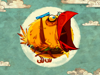 A wallpaper from Rayman Jungle Run featuring the Boss Bird