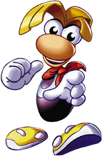 Rayman, as he appears in the original Rayman game.