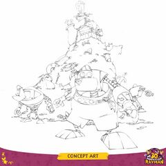 Razorbeard on top of a pile of treasure while a Gorilla Pirate, the Spyglass Pirate, and a Henchman 800 stand guard