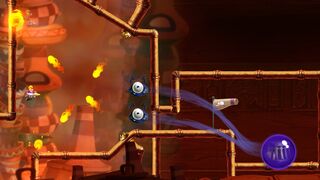 The part in the first secret area where the Darktoons must be defeated to break open the cage.