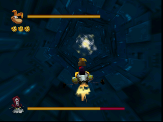 Passing through the light gives the player infinite shots.