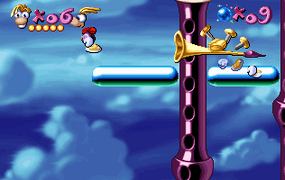 Trumpets blow at Rayman.