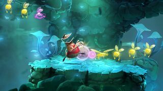Far Glob collecting Lums in a cave.