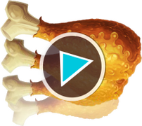 An icon with multiple food units and an ad button