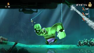A green Luchador in There's Always a Bigger Fish - Invaded