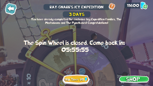 Ray-Gnarr’s Icy Expedition Spin Wheel Congratulatory Message.png