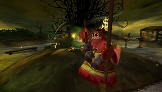 The first Stumbleboom of the game, appearing in the second phase of the Bog of Murk.