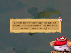 Another message saying that the Sacred Tree must be 140 more meters for Toad Story to be unlocked.