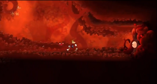 Rayman enters El Stomacho's belly
