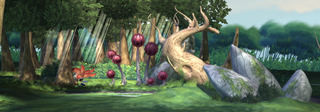 A Band Land-themed forest