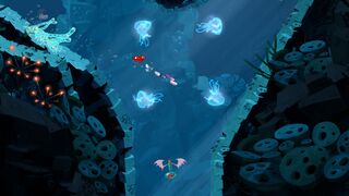 Raymesis using the newly acquired swimming power.