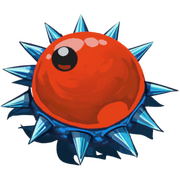 Detailed view of a dark-blue spiky flower in Rayman Origins