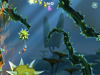 Rayman swinging near Darkroots