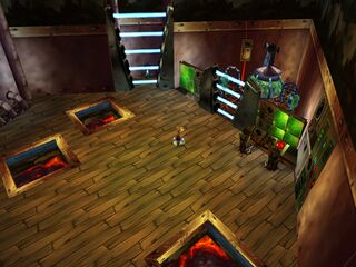 The generator room in the Echoing Caves.