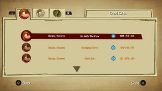 Players' ghost records could be shared to other nearby PlayStation Vita players that owned a Rayman Origins copy through the Gifts menu