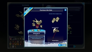 A pop-up for the Sir Rayelot skin