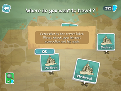 A screen showing that there's no server connection.