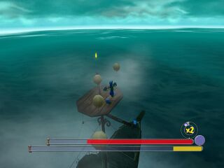 At the end of the minigame, Globox can be seen at the prow, striking a pose that references the film Titanic.