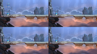 The start of the level with a split-screen effect.