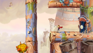 The first relic, directly in front of Rayman.