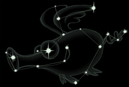 Detailed view of the winged pig constellation in Rayman Adventures.