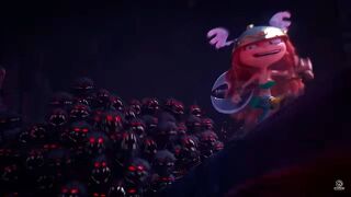 Barbara chased by a swarm of dark creatures in the E3 2013 trailer for the game