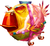 Boss Bird as he appears in Rayman Fiesta Run.