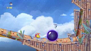 The end of the level, where the cage is located.