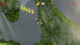 Rayman running on a wall.
