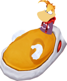 Rayman in his shoe in Rayman 3.