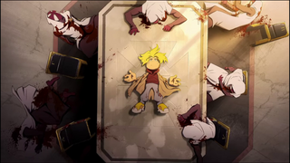 Rayman after he killed Eden's Board of Directors