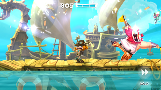 The ship in the background of a level in the Sea of Serendipity.