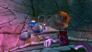 Globox and Rayman travel this section with their Armaguiddon.