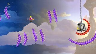 The purple spiky snakes cannot be defeated, but the red ones can.