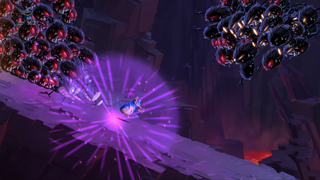 A fireworks mushroom destroys the dark creatures.