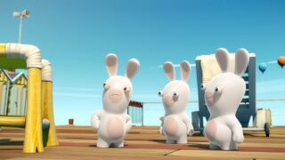 The Rabbid chief in "Flight of the Rabbids," another episode of Rabbids Invasion.