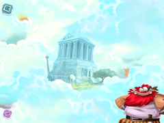 Olympus Maximus covered in clouds, still locked, in Rayman Adventures.