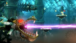 The Mechanical Dragon firing a laser.