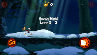The start of the level Snowy Night.