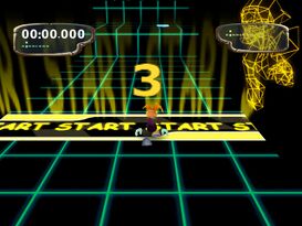One of the first player's starting positions in Rayman M's Future