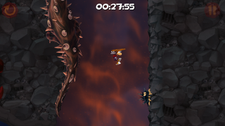 Rayman flying upwards.