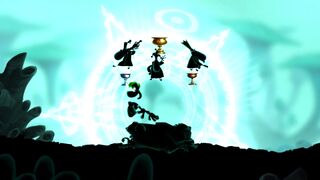 The Skull Tooth animation has been replaced by the standard level ending scene in Rayman Legends.